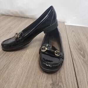 Life Stride EUC‎ 8.5 black leather Oxfords